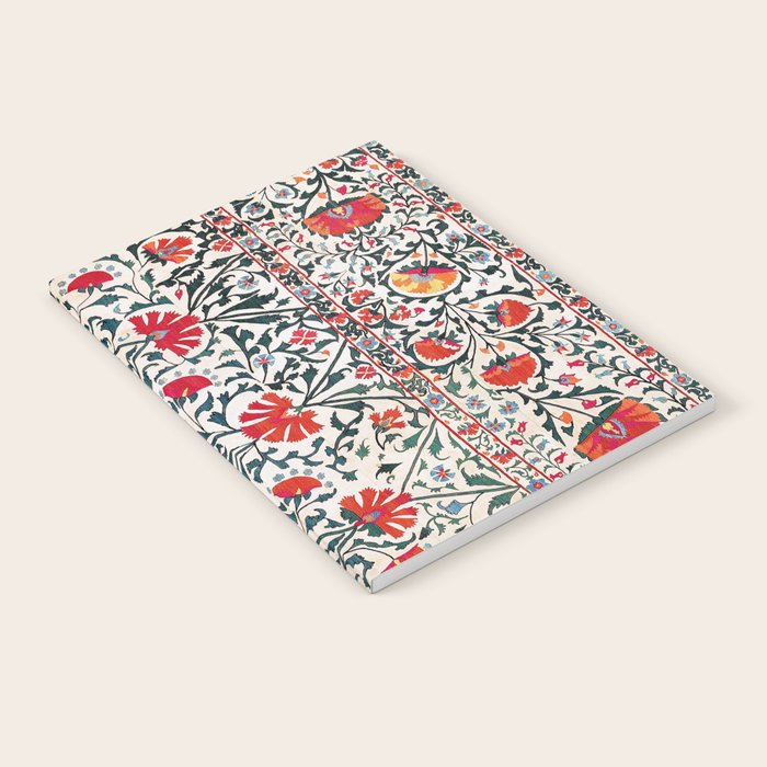 Shakhrisyabz Suzani Uzbekistan Floral Embroidery Print Notebook Gallery Image 2