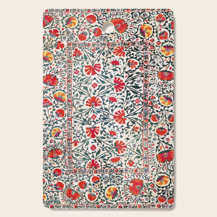 Shakhrisyabz Suzani Uzbekistan Floral Embroidery Print Cutting Board Gallery Image 1
