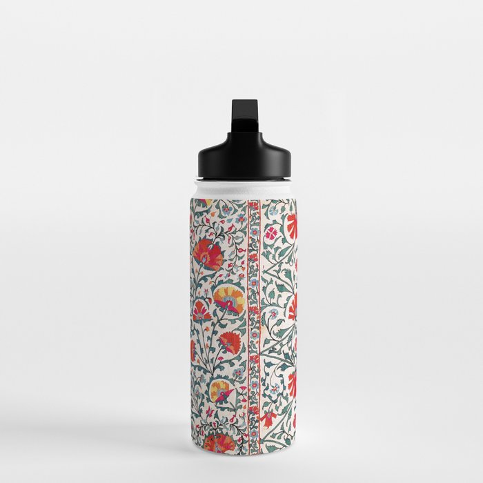 Shakhrisyabz Suzani Uzbekistan Floral Embroidery Print Water Bottle Gallery Image 3