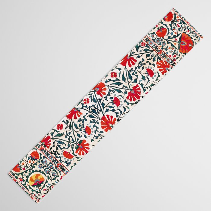 Shakhrisyabz Suzani Uzbekistan Floral Embroidery Print Table Runner Gallery Image 3