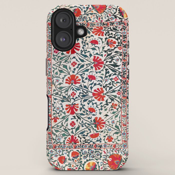 Shakhrisyabz Suzani Uzbekistan Floral Embroidery Print iPhone Case Gallery Image 5