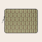 Lime on Brown Botanical Scalloped Art Deco Pattern Laptop Sleeve Gallery Image 1