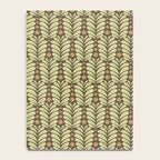 Lime on Brown Botanical Scalloped Art Deco Pattern Notebook Gallery Image 4
