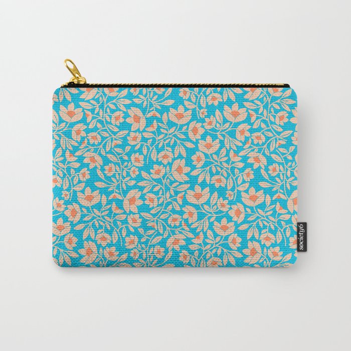 Tropical Blooms Pattern - Blue Carry All Pouch Gallery Image 1
