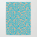 Tropical Blooms Pattern - Blue Poster Gallery Image 4