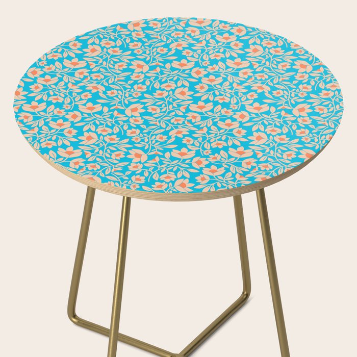 Tropical Blooms Pattern - Blue Side Table Gallery Image 2