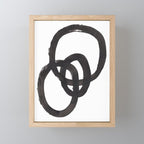 'And I Op' Minimalist Ink Line Drawing Abstract Black Brush Strokes Modern Funky Maze by Ejaaz Haniff  Mini Art Print Gallery Image 1