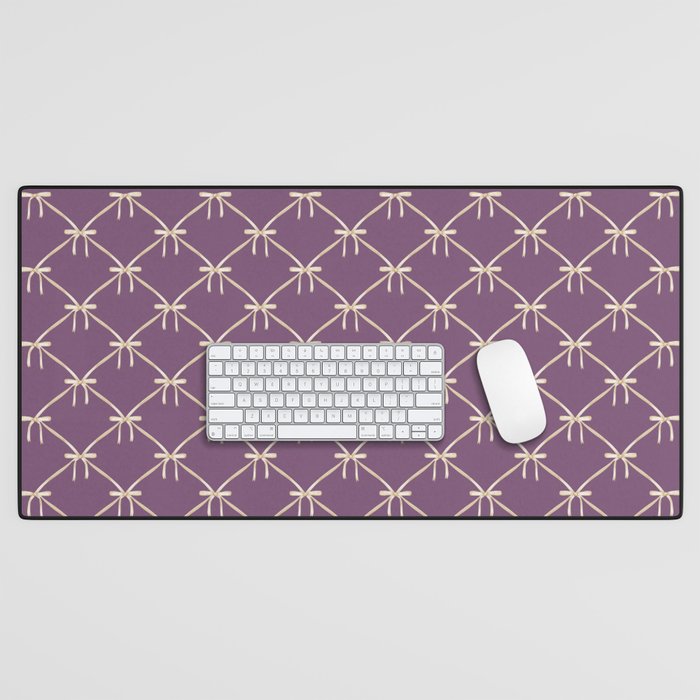 Bows & Ribbons Pattern XXXVI Lavender Purple Desk Mat Gallery Image 1