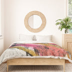 Motivation [3] : a colorful, vibrant abstract piece in pink red, gold, black and white Duvet Cover Gallery Image 3