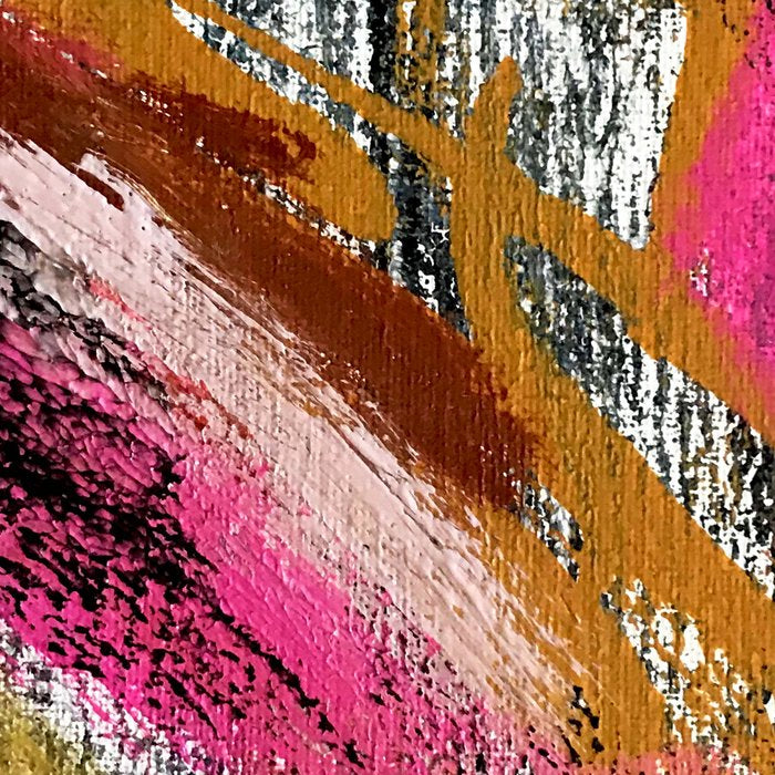 Motivation [3] : a colorful, vibrant abstract piece in pink red, gold, black and white Coffee Mug Gallery Image 2