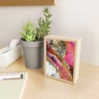 Motivation [3] : a colorful, vibrant abstract piece in pink red, gold, black and white Mini Art Print Gallery Image 2
