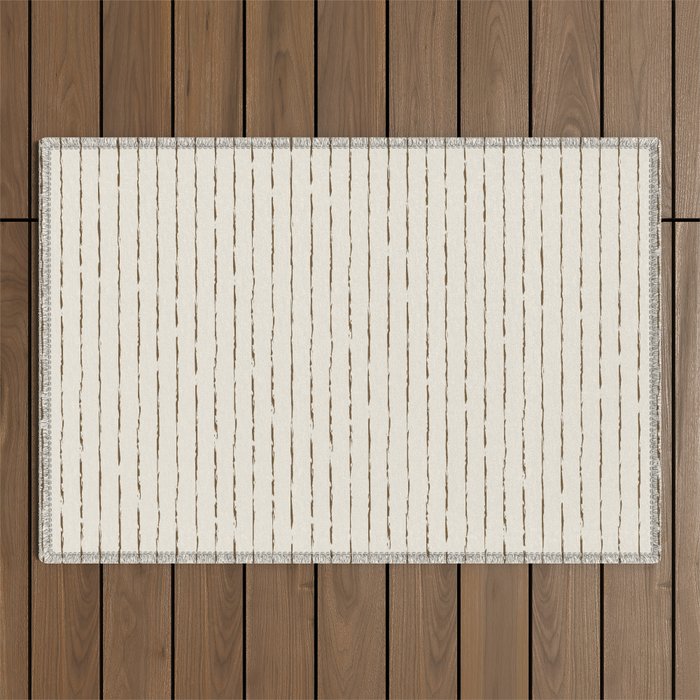Lines II (Cream Chocolate) Outdoor Rug Gallery Image 1