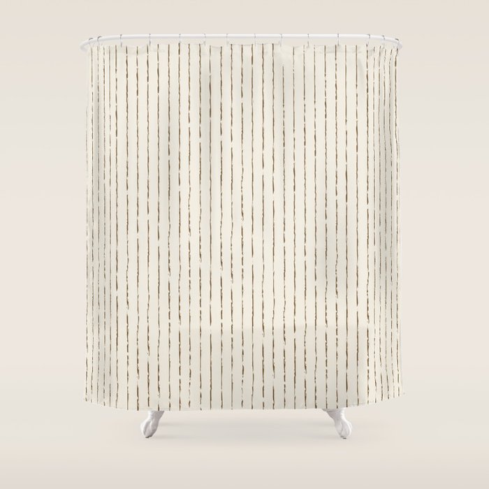 Lines II (Cream Chocolate) Shower Curtain Gallery Image 1