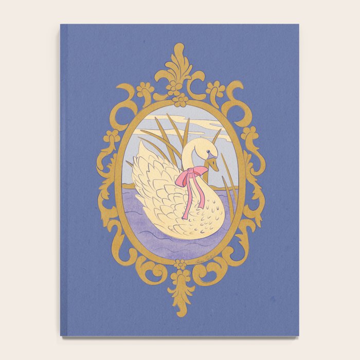 Whimsical Swan with Bow Cottagecore Fairytale Storybook Nursery Wall Art Notebook Gallery Image 4