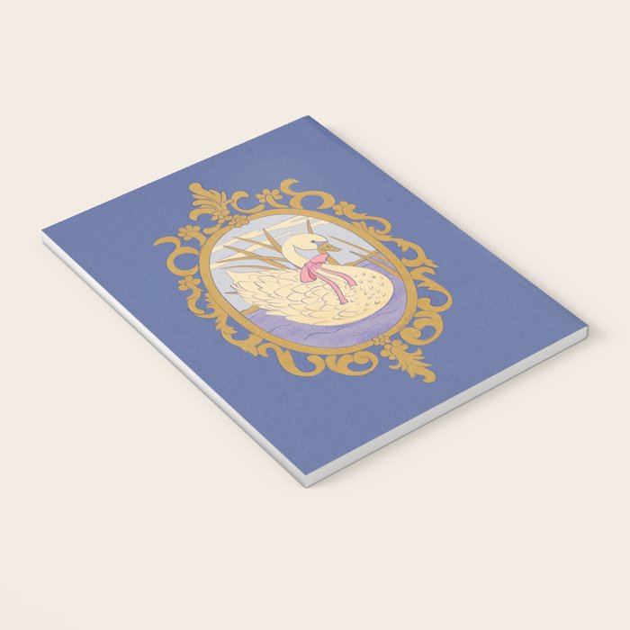 Whimsical Swan with Bow Cottagecore Fairytale Storybook Nursery Wall Art Notebook Gallery Image 3