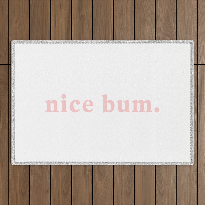 nice bum. (light pink) Outdoor Rug