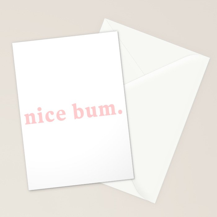 nice bum. (light pink) Stationery Card Gallery Image 2
