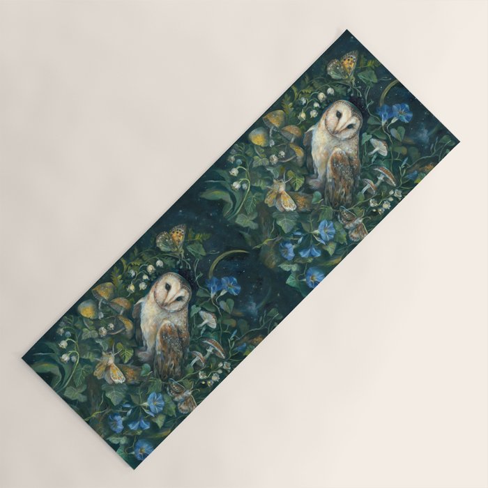 Barn Owl Forest Yoga Mat Gallery Image 1