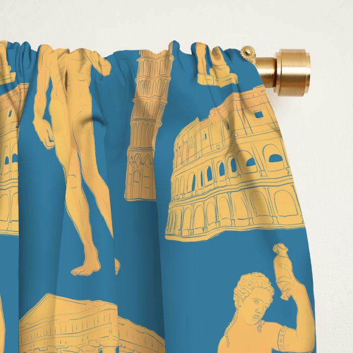 Roman Architecture Ancient Monuments and Italian Statues Window Curtain Gallery Image 2