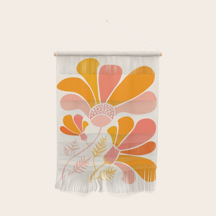 Floral Disco Party - 70s Style Wildflowers Wall Hanging Gallery Image 1