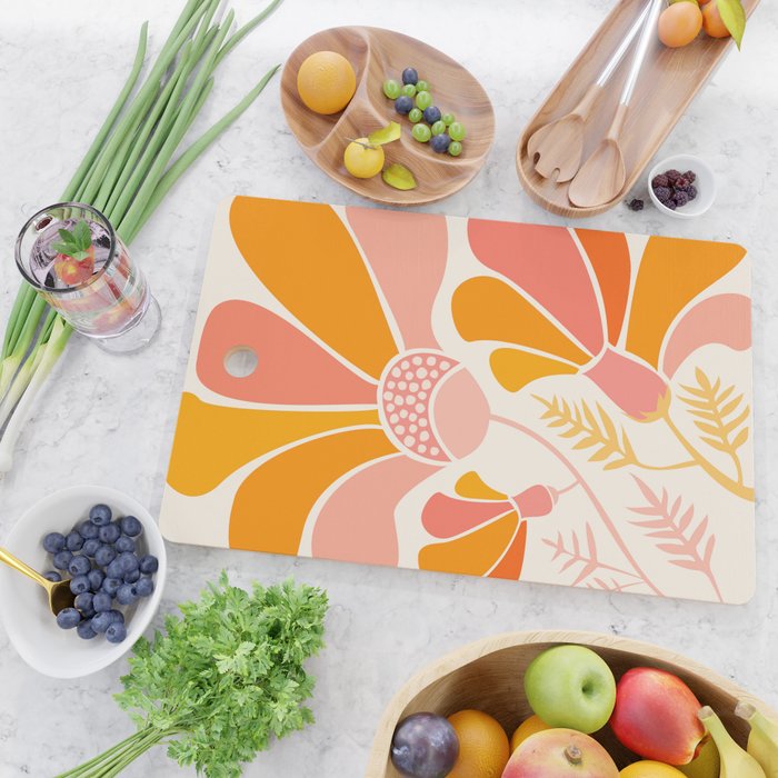Floral Disco Party - 70s Style Wildflowers Cutting Board Gallery Image 2
