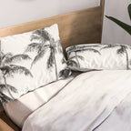 Palm Trees - Black and White Photography Pillow Sham Gallery Image 2