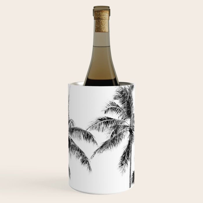 Palm Trees - Black and White Photography Wine Chiller Gallery Image 1