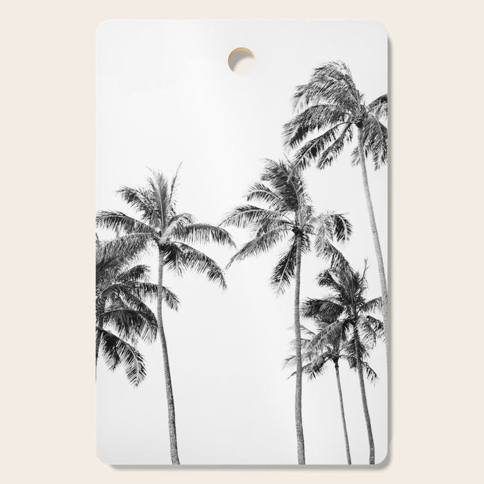 Palm Trees - Black and White Photography Cutting Board Gallery Image 1