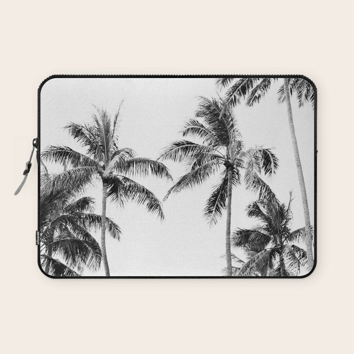 Palm Trees - Black and White Photography Laptop Sleeve Gallery Image 1