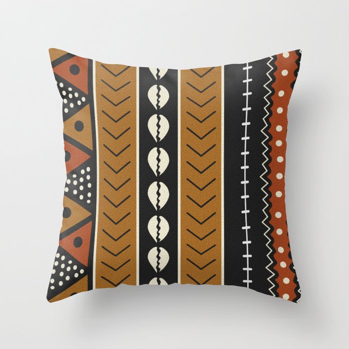 Let's play mudcloth Throw Pillow Gallery Image 1