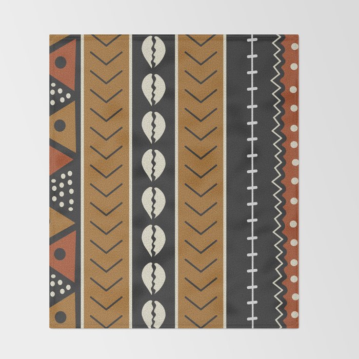 Let's play mudcloth Throw Blanket Gallery Image 2