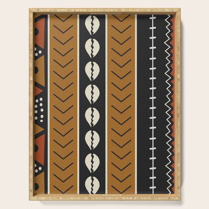 Let's play mudcloth Serving Tray Gallery Image 1