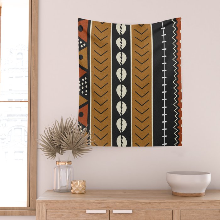 Let's play mudcloth Wall Tapestry Gallery Image 2