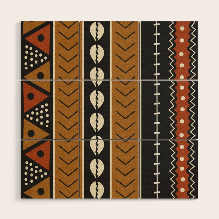 Let's play mudcloth Wood Wall Art Gallery Image 1