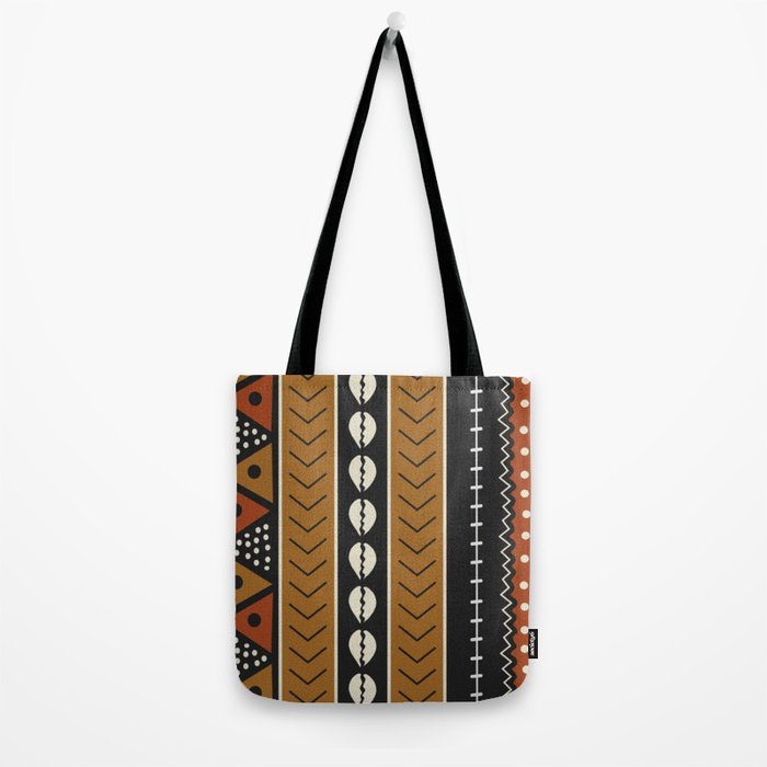 Let's play mudcloth Tote Bag Gallery Image 2