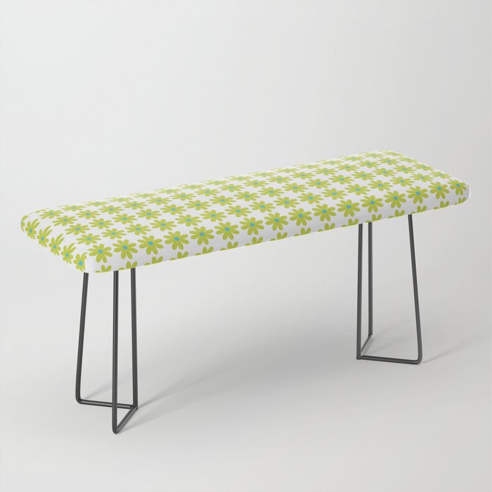 Springtime Flower Single in Lime Green and White Bench Gallery Image 1