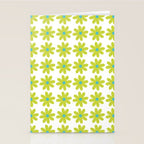 Springtime Flower Single in Lime Green and White Stationery Card Gallery Image 2