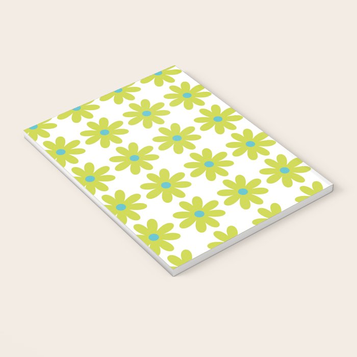 Springtime Flower Single in Lime Green and White Notebook Gallery Image 3