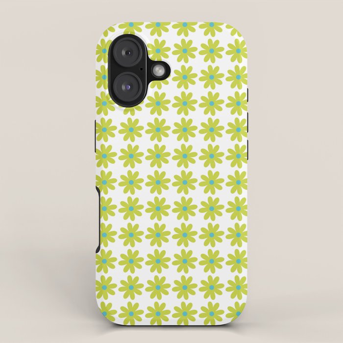 Springtime Flower Single in Lime Green and White iPhone Case Gallery Image 1