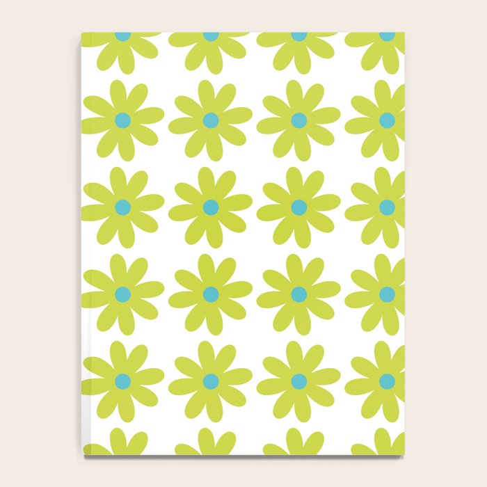 Springtime Flower Single in Lime Green and White Notebook Gallery Image 4