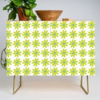 Springtime Flower Single in Lime Green and White Credenza Gallery Image 1