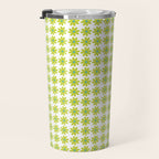Springtime Flower Single in Lime Green and White Travel Mug Gallery Image 3