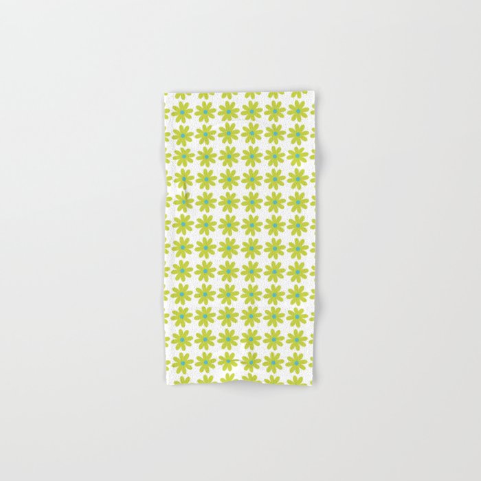 Springtime Flower Single in Lime Green and White Bath Towel Gallery Image 1