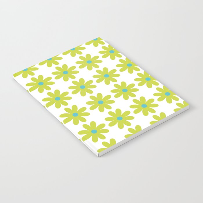 Springtime Flower Single in Lime Green and White Notebook Gallery Image 1