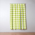 Springtime Flower Single in Lime Green and White Window Curtain Gallery Image 3