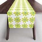 Springtime Flower Single in Lime Green and White Table Runner Gallery Image 1