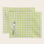Springtime Flower Single in Lime Green and White Placemat Gallery Image 1