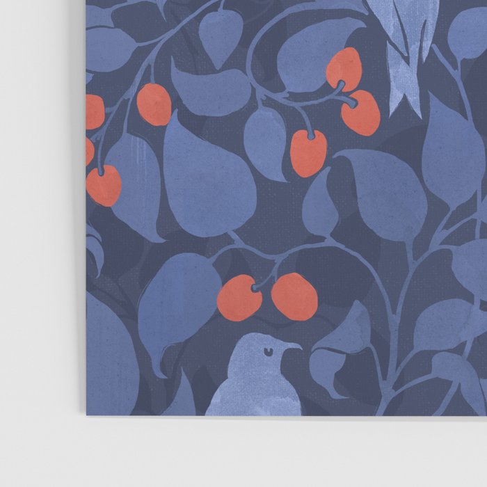 Blue Birds And Red Cherries Blue Poster Gallery Image 3