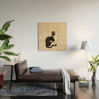 Minhwa: cat & butterfly (Korean traditional/folk art) Wood Wall Art Gallery Image 2