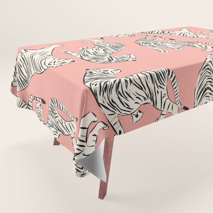 Pink Tiger Pattern 006 Tablecloth Gallery Image 1